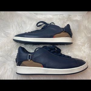 Burberry Check Trimmed Leather Sneaker